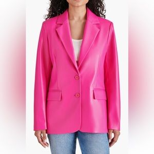 Steve Madden Faux Leather Boyfriend Blazer